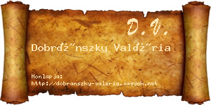 Dobránszky Valéria névjegykártya
